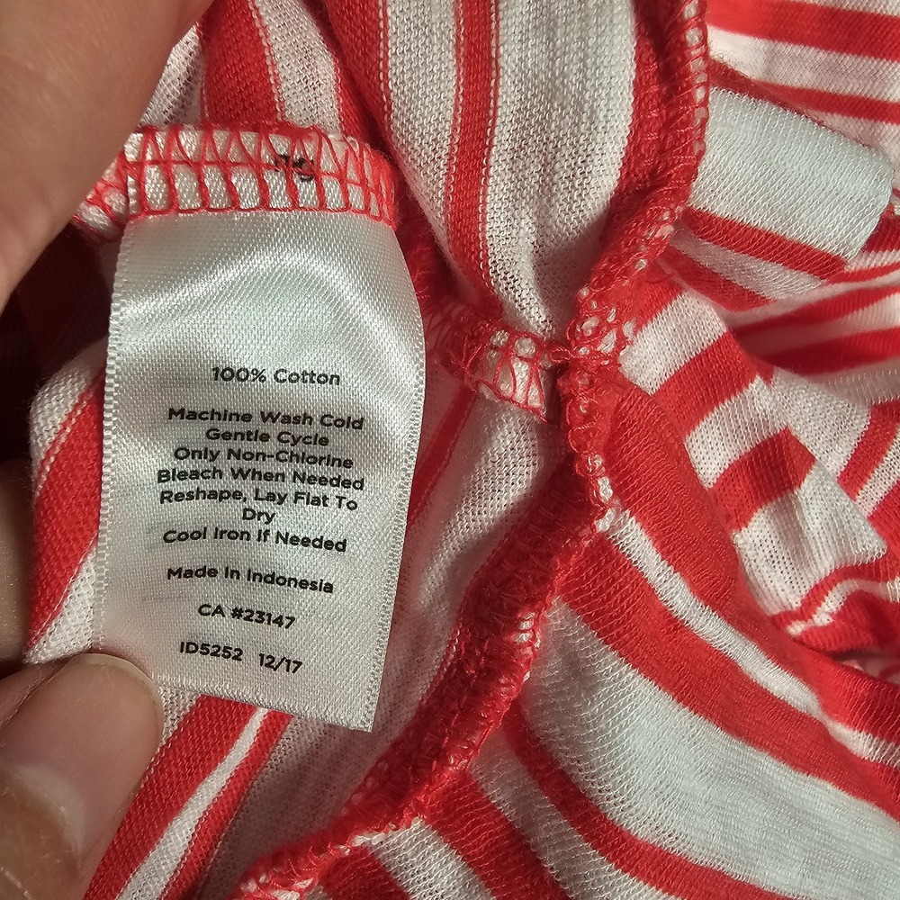 Talbots Womens Top Size 2X Red White Striped Coastal Beachy Nautical Lightweight - Picture 6 of 7